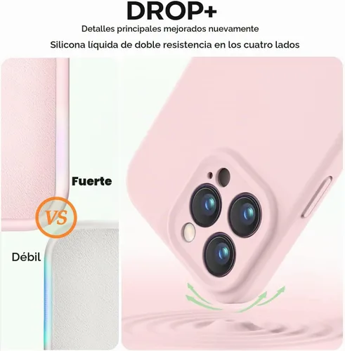 Vista 4 de Vooii Compatible con iPhone 15 Pro Max, Funda de silicona premium mejorada, [Protección de cámara] [Forro de microfibra suave antiarañazos] Funda