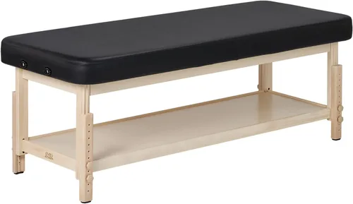 Vista 5 de MT Massage Harvey Comfort - Mesa de masaje estacionaria de madera de 30 pulgadas, color negro, altura ajustable, plana, terapia física, salón