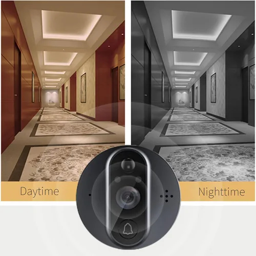 Vista 5 de Timbre de video WiFi para apartamento, cámara de mirilla con pantalla LCD de 4.3 pulgadas, 1080P, gran angular de 120°, visión nocturna, detección