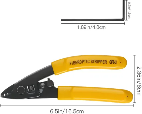 Vista 2 de CFS-3 Pelacables de fibra óptica de 3 orificios de puerto de fibra óptica con mango de 6 pulgadas - Llave hexagonal ajustable para chaqueta
