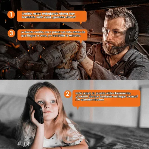 Vista 8 de EKSA Auriculares Bluetooth para conductor de camión con micrófono, auriculares inalámbricos con cancelación de ruido ambiental, alcance inalámbrico