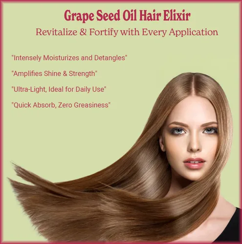 Vista 7 de Aceite de semilla de uva, 16oz, Orgánico, Prensado en frío, Denso en nutrientes, Nutrición profunda de la piel, Revitalización del cabello, Natural