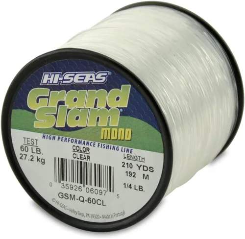 Vista 19 de HI-SEAS Línea de pesca de monofilamento Grand Slam - Fuerte y resistente a la abrasión en transparente, rosa, verde, azul humo, amarillo Amarillo
