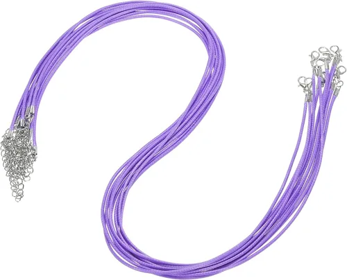 Vista 80 de MECCANIXITY 10 cordones de collar encerado de 18 pulgadas, cadena de collar a granel con cierre de 0.059 in de cuerda de cuero encerado para hacer