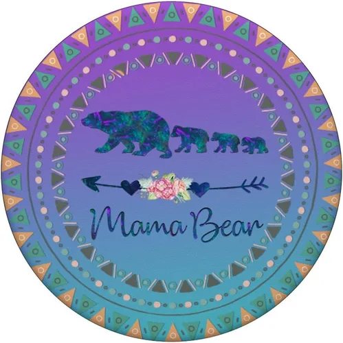 Vista 3 de PopSockets PopSockets Swappable PopGrip - Mamá Bear de 3 cachorros para bebés en azul y morado
