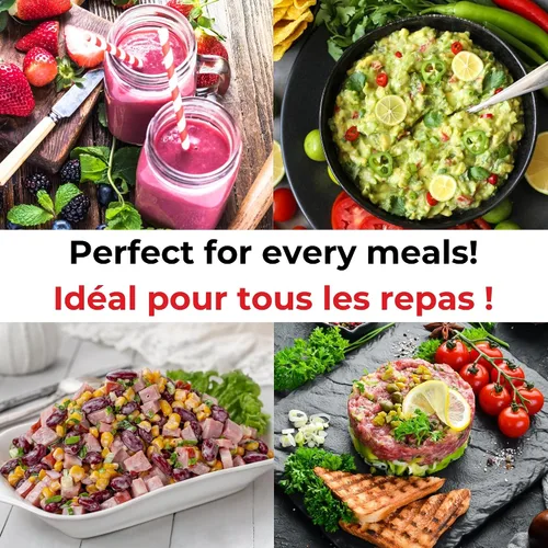 Vista 7 de Starfrit Pull Chopper - Procesador de alimentos manual multiusos - Sistema de tres cuchillas para un corte más rápido - De trozos grandes a puré