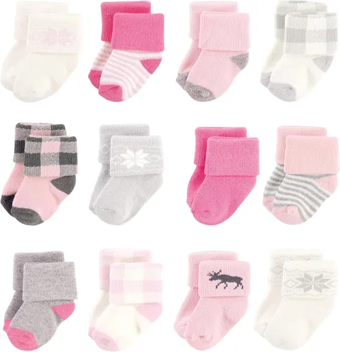 Vista 72 de Hudson Baby - Calcetines de algodón para bebés recién nacidos y Terry para niñas bebés