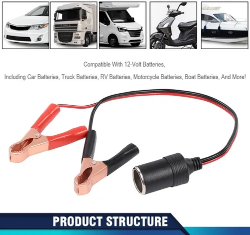 Vista 3 de PIT66 Adaptador de corriente de 12 V para encendedor de cigarrillos, compatible con cualquier accesorio de coche de 12 V, baterías de 12 voltios