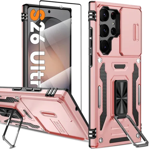 Vista 25 de Funda magnética para Samsung Galaxy Note 20 Ultra con soporte de anillo [con protector de pantalla] [Compatible con carga inalámbrica MagSafe] Funda