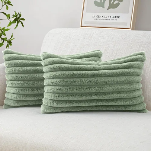 Vista 29 de MIULEE - Juego de 2 fundas de cojín decorativas de piel sintética de 18 x 18 pulgadas, arte moderno francés para el hogar, almohadas suaves