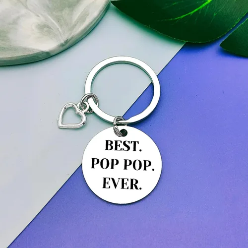 Vista 6 de Regalos para papá, llavero para abuelo, regalos de nieto, nieta, abuelo, regalos de cumpleaños, joyería para el día del padre, llavero para abuelo