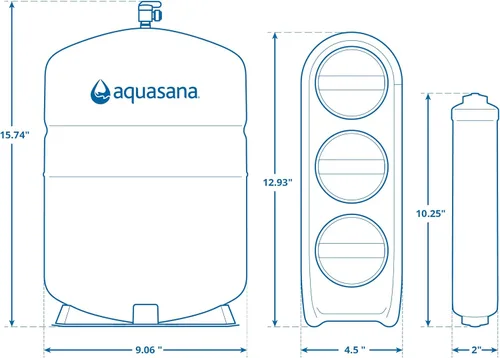 Vista 7 de Aquasana Sistema de filtro de agua de ósmosis inversa SmartFlow™ - El RO bajo mostrador de alta eficiencia elimina hasta el 99.99% de 90
