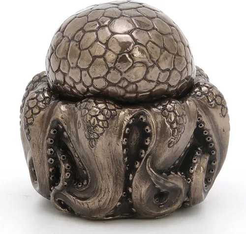 Vista 5 de Veronese Design 2 3/4" pulpo enano mini baratija caja resina escultura bronce final