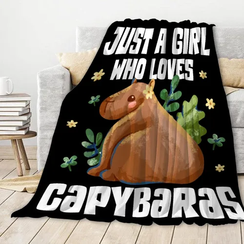 Vista 10 de Cabybara - Manta de franela Capybara ultrasuave y bonita para niños y niñas, manta de felpa acogedora y divertida de animales, regalo divertido