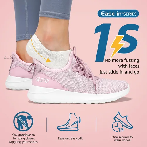 Vista 2 de STQ Slip Ins - Zapatos sin cordones para mujer, para caminar, manos libres