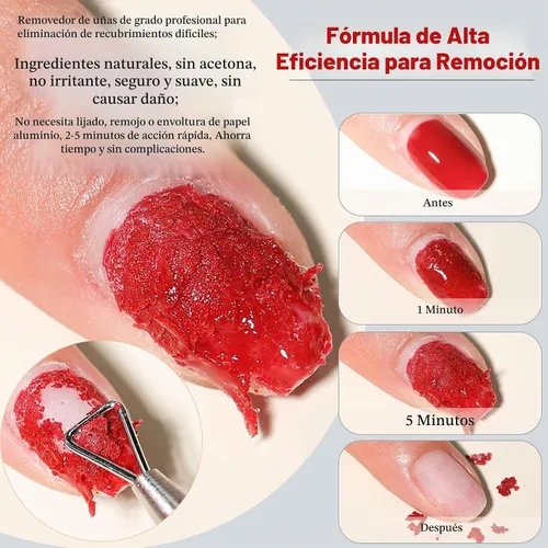 Vista 3 de LOUINSTIC Removedor de esmalte de gel – 0.5 onzas líquidas rápido, sin acetona, elimina fácilmente el esmalte de uñas de gel en 2-5 minutos, baja