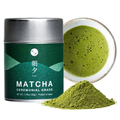 Vista 10 de Asayu Japan Matcha Powder - Té verde de grado ceremonial, fuente de Shizuoka, fabricado en Japón (garrapatas - 10x2g)