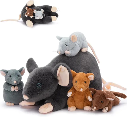 Vista 8 de Tezituor Valais - Juego de 4 animales de peluche de oveja Blacknose de 18 pulgadas, peluche grande de oveja con 3 lindos bebés de cordero, regalo