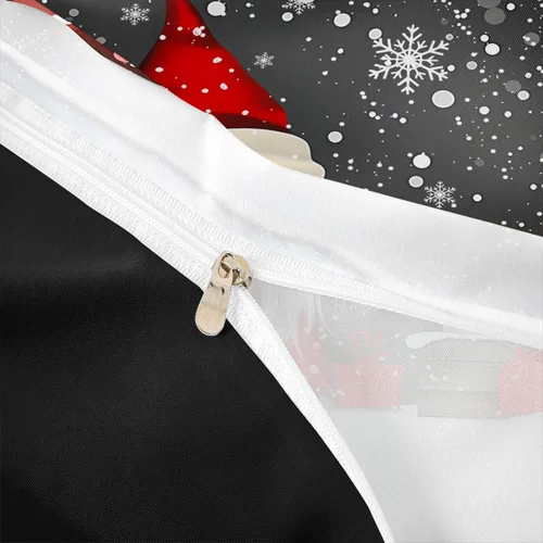 Vista 6 de Feelyou Juego de ropa de cama de Navidad gris para niños, tamaño individual, funda de edredón enana de Navidad para niños, niñas, adolescentes