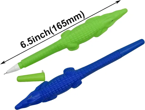 Vista 2 de Maydahui 30 bolígrafos de cocodrilo geniales, bolígrafos de gel de cocodrilo, bolígrafos novedosos de animales, bolígrafos de escritura