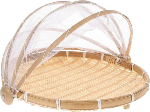Vista 13 de GANAZONO 2 cestas de bambú para manualidades, cestas de mimbre rústicas para bollo al vapor, secado de alimentos, recogedor de gran capacidad