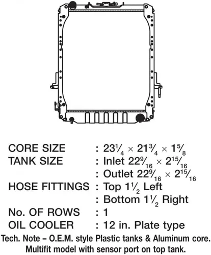 Vista 2 de CSF Para Isuzu NPR 1996-2002 Radiador - Plástico 5.7L 3242