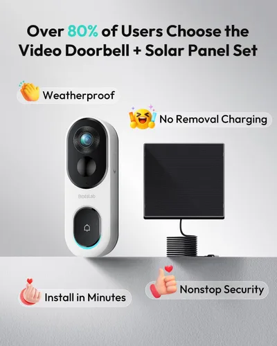 Vista 14 de BOTSLAB - Timbre solar inalámbrico, sin suscripción, vista de pies a cabeza