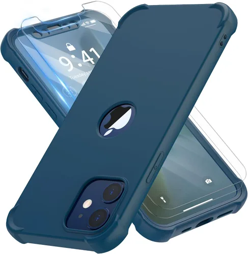 Vista 130 de ORETECH Funda para iPhone 11, con [2 protectores de pantalla de vidrio templado] [prueba de caídas de grado militar de 10 pies]