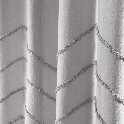 Vista 5 de Lush Decor Par de paneles de cortina de felpilla con cheurón gris claro (84 x 40 pulgadas)