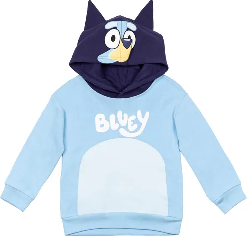 Vista 2 de Bluey Bingo Dad Mom Fleece Matching Family Cosplay Pullover Hoodie Infant to Little Kid