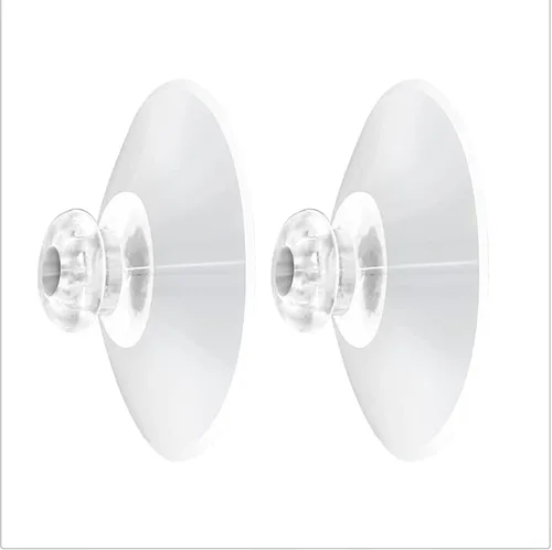 Vista 4 de Conectores de ducha con ventosas para baño (4 piezas) Lechón transparente grande de plástico PVC de 2 pulgadas sin ganchos, ventosas de repuesto