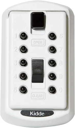 Vista 2 de Kidde AccessPoint KeySafe Original Slimline - Caja de bloqueo de llave permanente con combinación de botones y cubierta climática