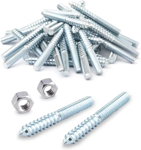 Vista 7 de POWERTEC QHB1002 - Pernos de suspensión de 1/4-20 x 1-1/2 pulgadas, paquete de 50 con 2 tuercas hexagonales de instalación de pernos