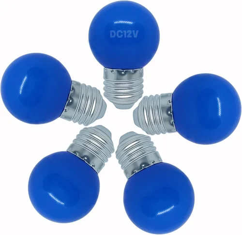Vista 10 de Bombilla de luz CC de 12 V, bombillas LED de bajo voltaje, verde de 1 W G14 G45 Mini Globe E26, luces nocturnas de colores, equivalente a 10 W