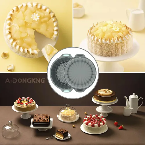 Vista 7 de Molde de silicona para tartas, molde redondo para pastel de Charlotte, molde para hornear para queso, chocolate, pastel de arcoíris, pastel