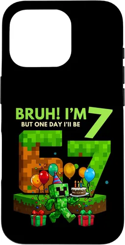 Vista 20 de Bruh I'm 7 But One-Day I'll Be 67 Retro 7th Birthday Kids Case for iPhone 17