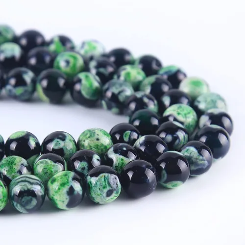 Vista 9 de 63 cuentas de piedra sueltas de ágata de fuego azul natural natural de 0.236 pulgadas (0.236 in) para fabricación de joyas de 15.5 pulgadas, 1 hebra