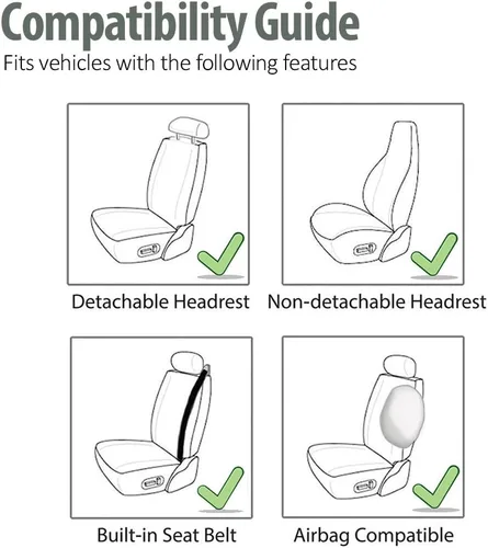 Vista 5 de FH Group - Almohadón para asiento delantero, Beige / Negro