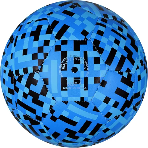 Vista 3 de Balón de fútbol tamaño 4 para niños, diseño rosa mosaico/azul, pelota de entrenamiento juvenil para niños y niñas, regalo de fútbol para interiores