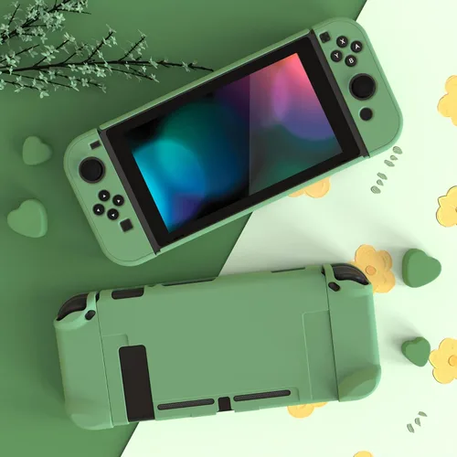 Vista 3 de eXtremeRate PlayVital Back Cover for Nintendo Switch Console, NS Joycon Handheld Controller Separable Protector Hard Shell, Customized Dockable