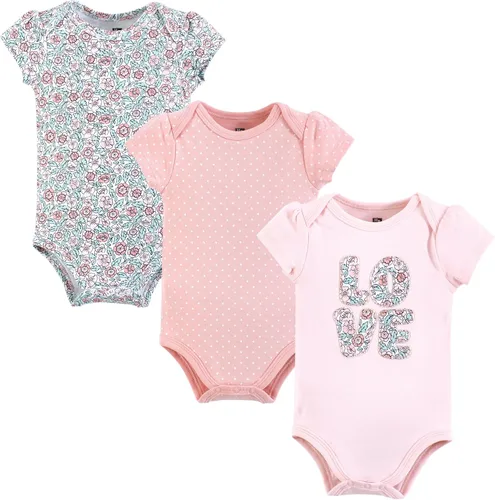Vista 142 de Hudson Baby baby-girls Cotton Bodysuits 3-pack