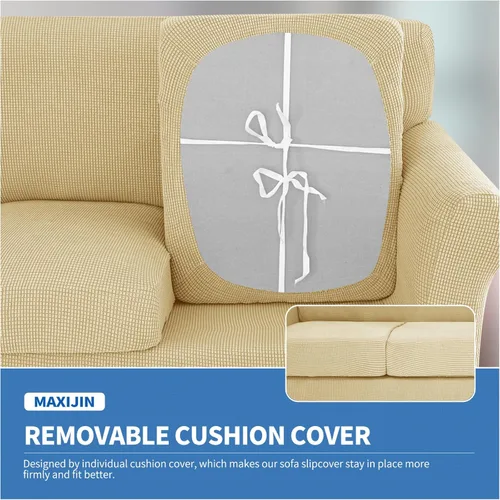 Vista 4 de MAXIJIN Fundas para sillas de 2 piezas con brazos, súper elásticas, para sala de estar, perros, a prueba de mascotas, protector de sofá ajustable
