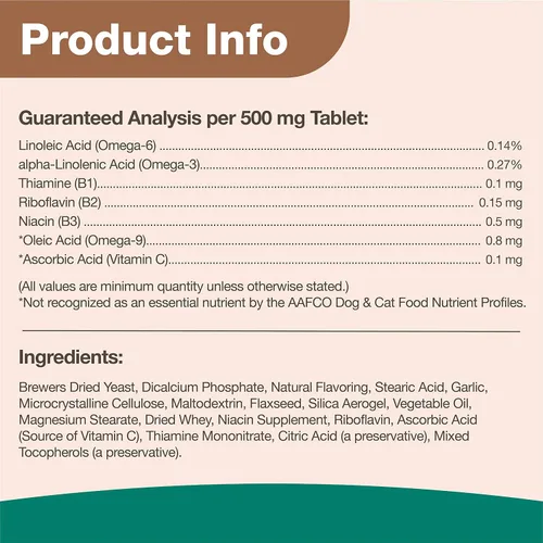 Vista 6 de NaturVet Fórmula de levadura seca de cerveza con sabor a ajo - Plus Omegas Rico en ácidos grasos omega-3, 6 y 9 Fortificado con B1, B2, niacina