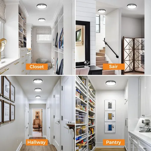 Vista 7 de slochi Paquete de 4 luces con sensor de movimiento para interiores, luces de armario de 5000 K con sensor de movimiento, 15 W, 1500 lúmenes, 7