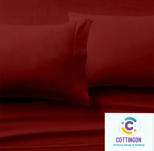 Vista 6 de Cottingon Juego de sábanas de 5 piezas tamaño King dividido para camas dobles ajustables, sábanas de microfibra de lujo suave XL para colchón