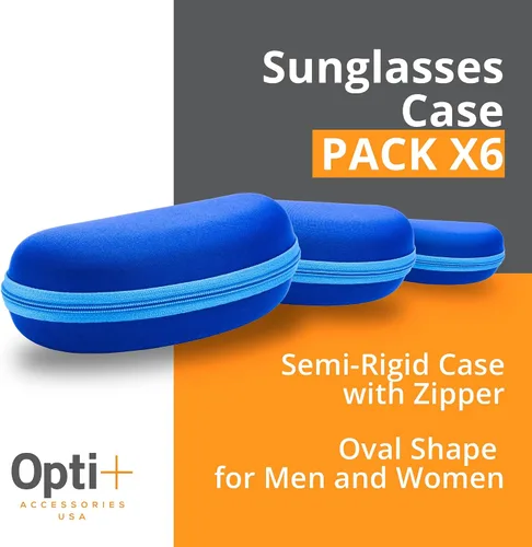 Vista 2 de OPTI+ Estuche para gafas de sol Estuche semirrígido con cremallera Estuche para gafas de sol Forma ovalada Estuche para gafas - Estuche