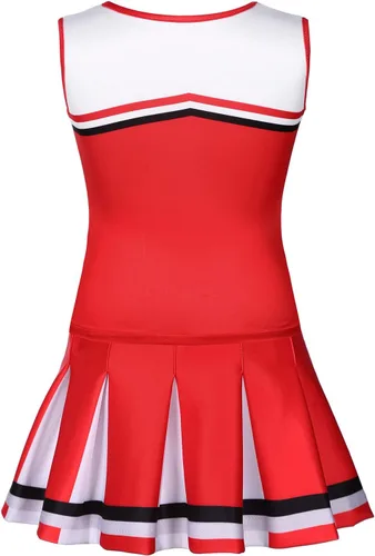 Vista 2 de Koatobbor Girls Cheerleader Costume Cheerleading Outfit Dress for Halloween Party Birthday Gift 3-9Years