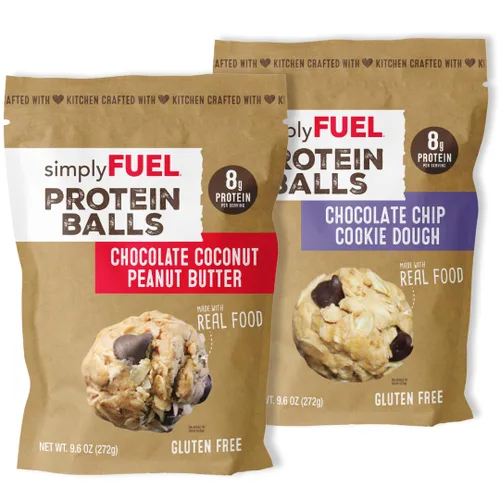 Vista 9 de simplyFUEL - Bolas de proteína de alimentos integrales con probióticos, bocadillos de chocolate y almendras y coco, 0.28 oz de proteína, bolas