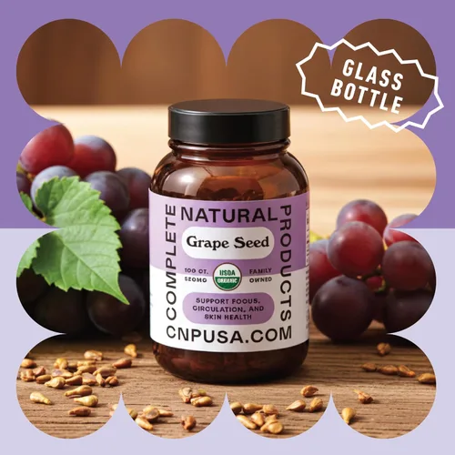 Vista 4 de Cápsulas orgánicas de semillas de uva – 520 mg, 100 unidades – polifenoles y antioxidantes OPC