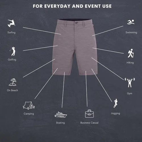 Vista 6 de Visive Pantalones cortos híbridos para hombre, pantalones cortos elásticos de golf de alta calidad, trajes de baño para hombre, pantalones cortos